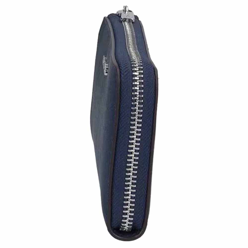 Michael Kors Jet Set Travenuel Large Saffiano Leather Quarter-Zip Wallet Navy # 35R4STVE3L