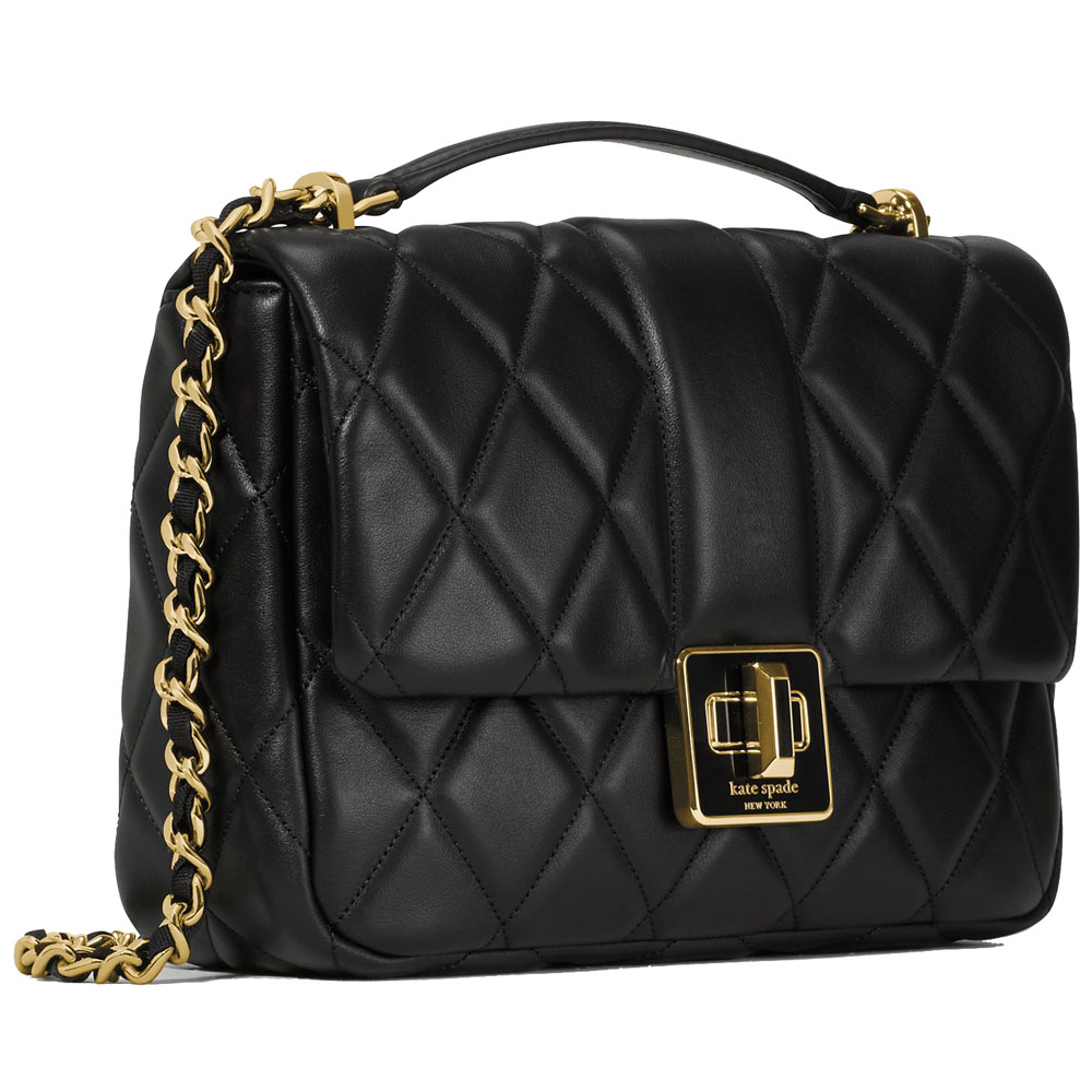 Kate Spade Carey Quilted Small Flap Crossbody Black # KM708