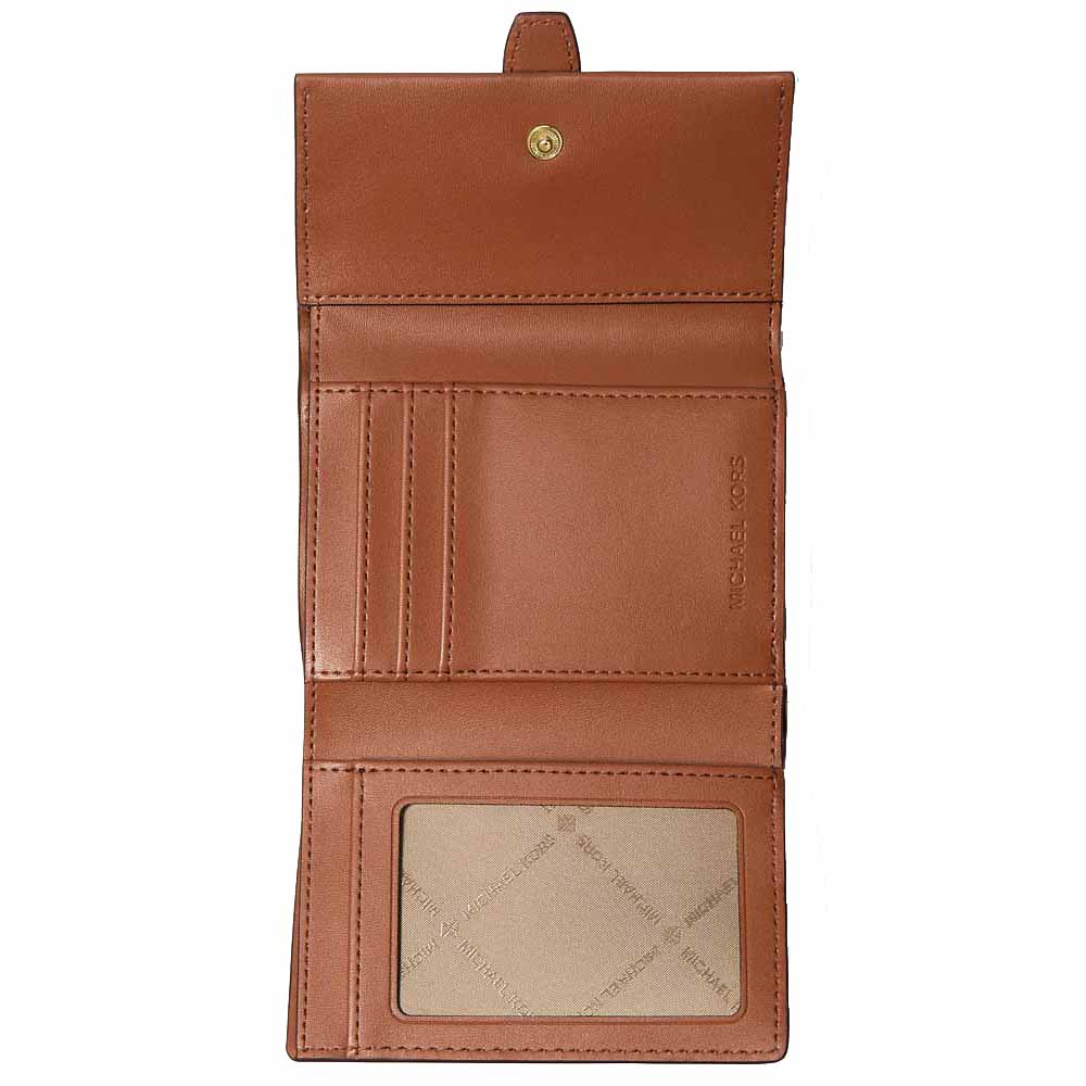 Michael Kors Greenwich Medium Signature Logo Trifold Wallet Brown Dark Brown # 35S5GGRE6B