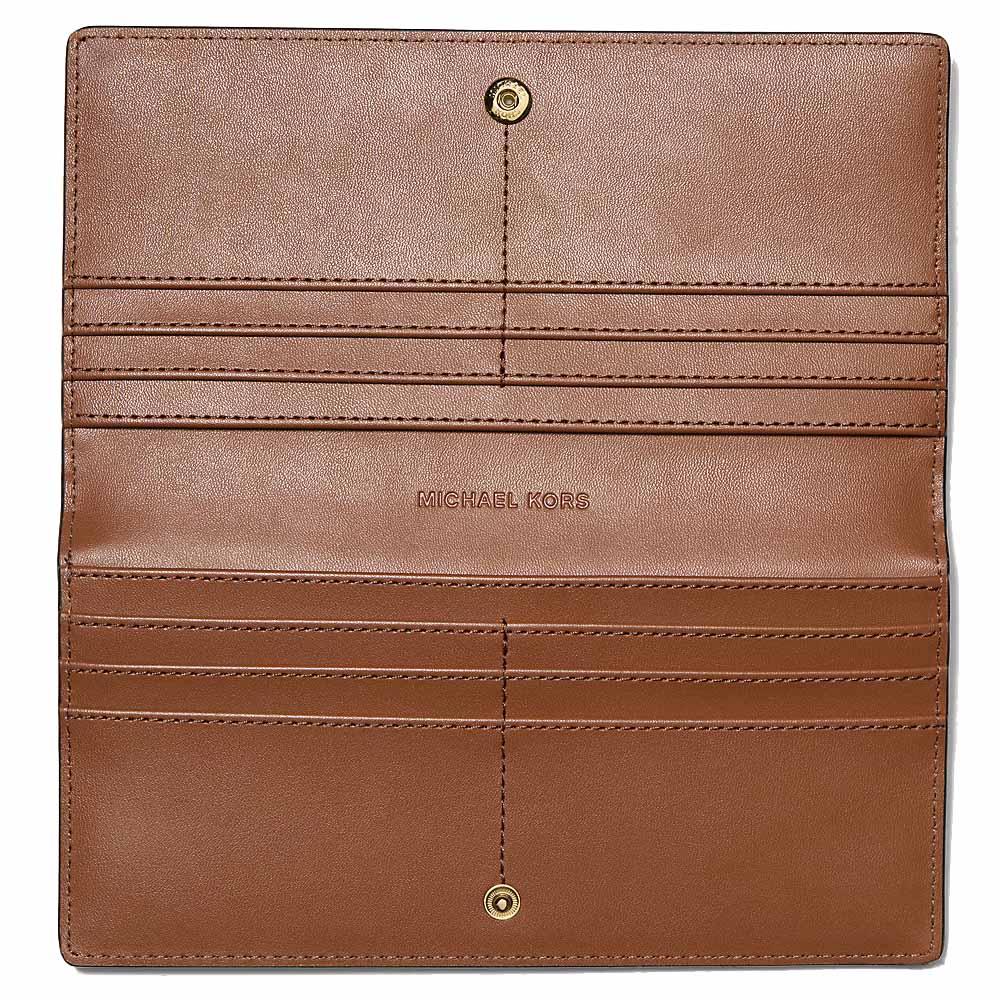 Michael Kors Carson Large Crocodile Embossed Wallet Luggage Dark Brown # 35F5G2ZE3A