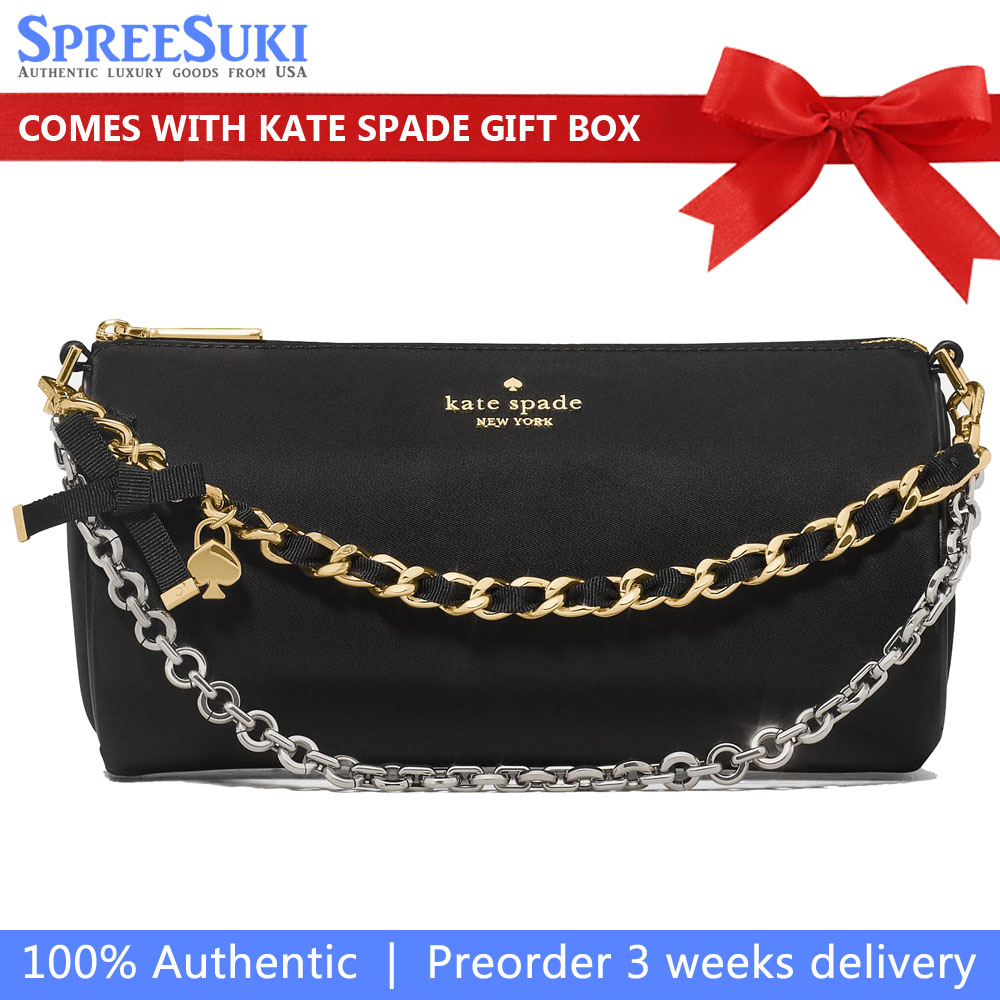 Kate Spade Roulette Nylon Mini Crossbody Convertible Bag Black # KN200