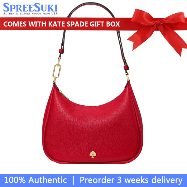 Kate Spade Kayla Large Shoulder Bag Perfect Cherry Dark Red # KK055