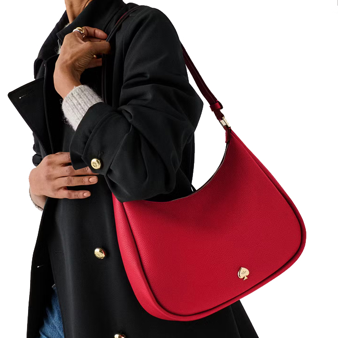 Kate Spade Kayla Large Shoulder Bag Perfect Cherry Dark Red # KK055