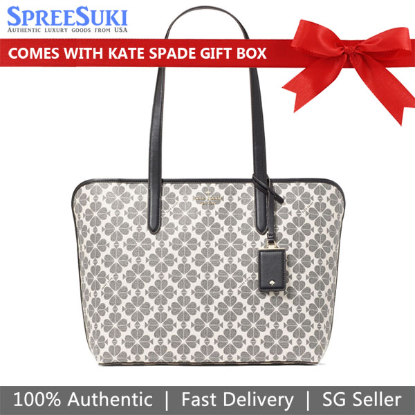 Kate Spade Spade Flower Tote Black Multi # KG086