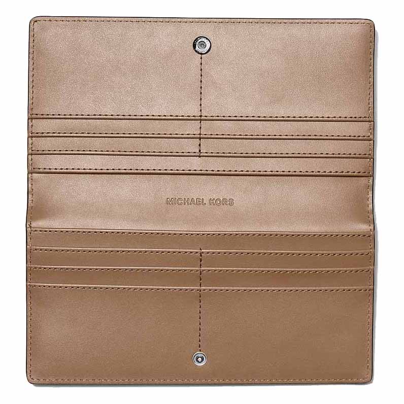 Michael Kors Carson Large Patent Crocodile Embossed Wallet Driftwood Brown # 35F5S2ZE3A