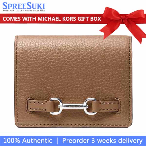 Michael Kors Carson Small Pebbled Leather Wallet Driftwood Brown # 35S5S2ZD5L