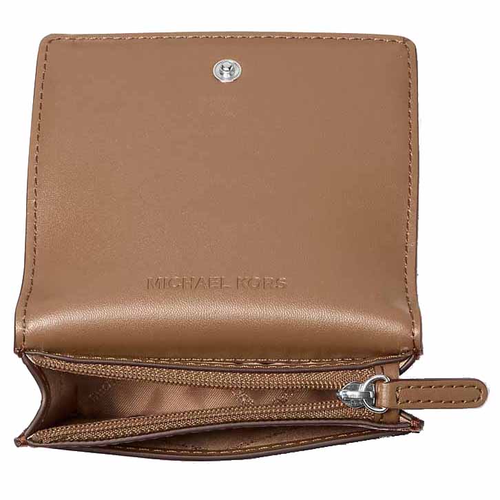 Michael Kors Carson Small Pebbled Leather Wallet Driftwood Brown # 35S5S2ZD5L