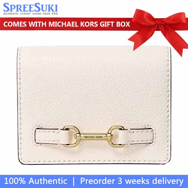 Michael Kors Carson Small Pebbled Leather Wallet Light Cream White # 35S5G2ZD5L
