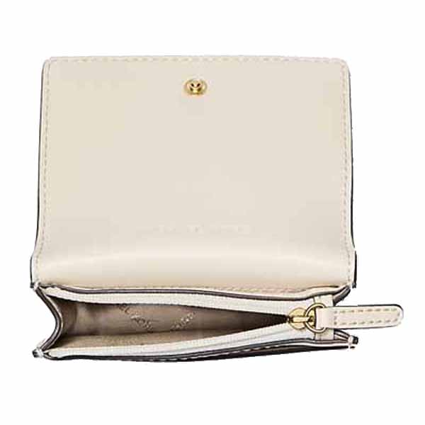 Michael Kors Carson Small Pebbled Leather Wallet Light Cream White # 35S5G2ZD5L