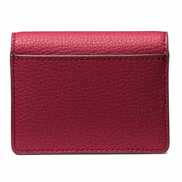 Michael Kors Carson Small Pebbled Leather Wallet Cherry Dark Red # 35S5G2ZD5L