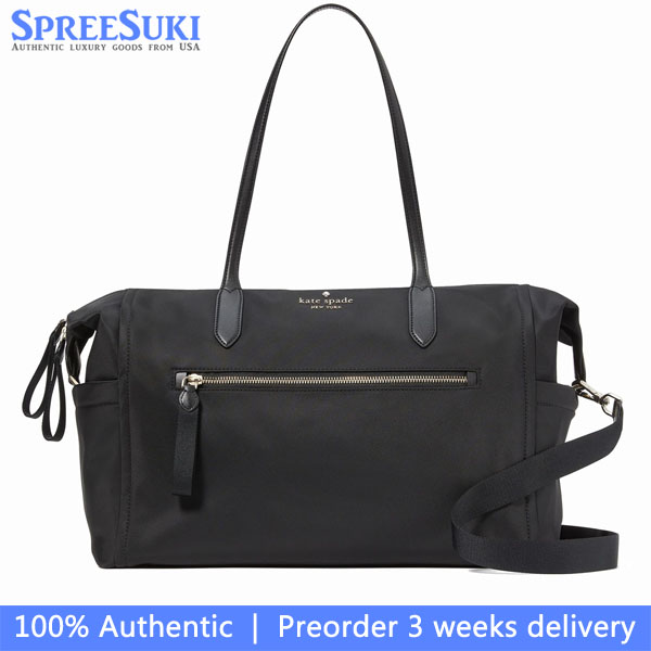 Kate Spade Tote Crossbody Bag Chelsea Weekender Nylon Travel Bag Flight Vacation Black # KC525