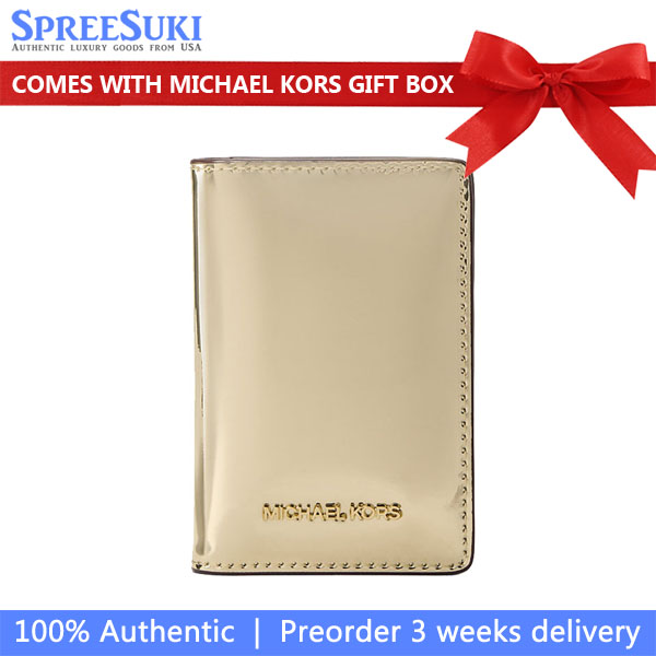 Michael Kors Jet Set Small Metallic Bi-Fold Wallet Pale Gold # 35F5GTVF5Z