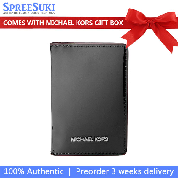 Michael Kors Jet Set Small Metallic Bi-Fold Wallet Black # 35F5STVF5Z