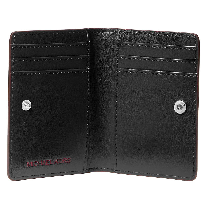 Michael Kors Jet Set Small Metallic Bi-Fold Wallet Black # 35F5STVF5Z