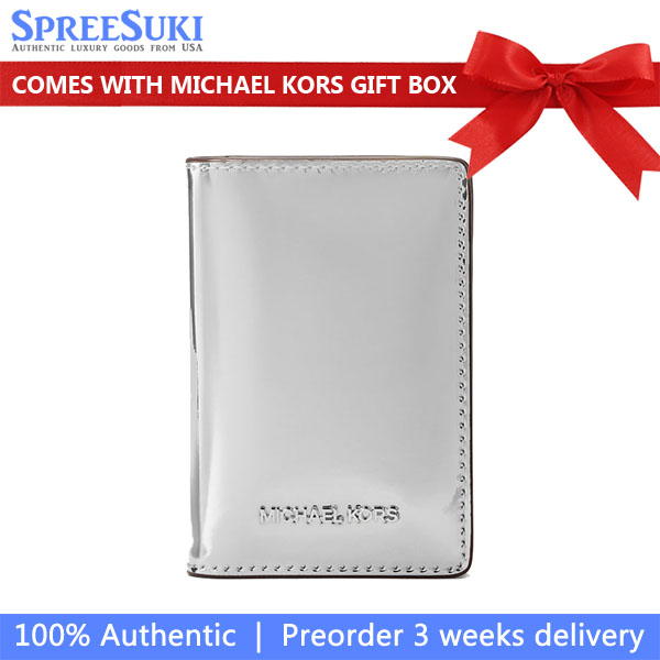 Michael Kors Jet Set Small Metallic Bi-Fold Wallet Silver # 35F5STVF5Z