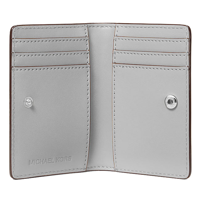 Michael Kors Jet Set Small Metallic Bi-Fold Wallet Silver # 35F5STVF5Z