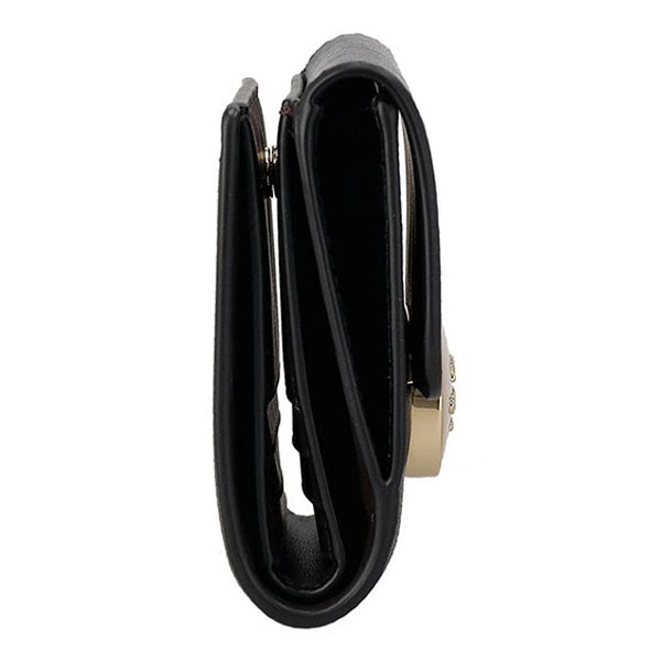 Coach Eliza Small Wallet In Signature Canvas Walnut Black Dark Brown # CW801