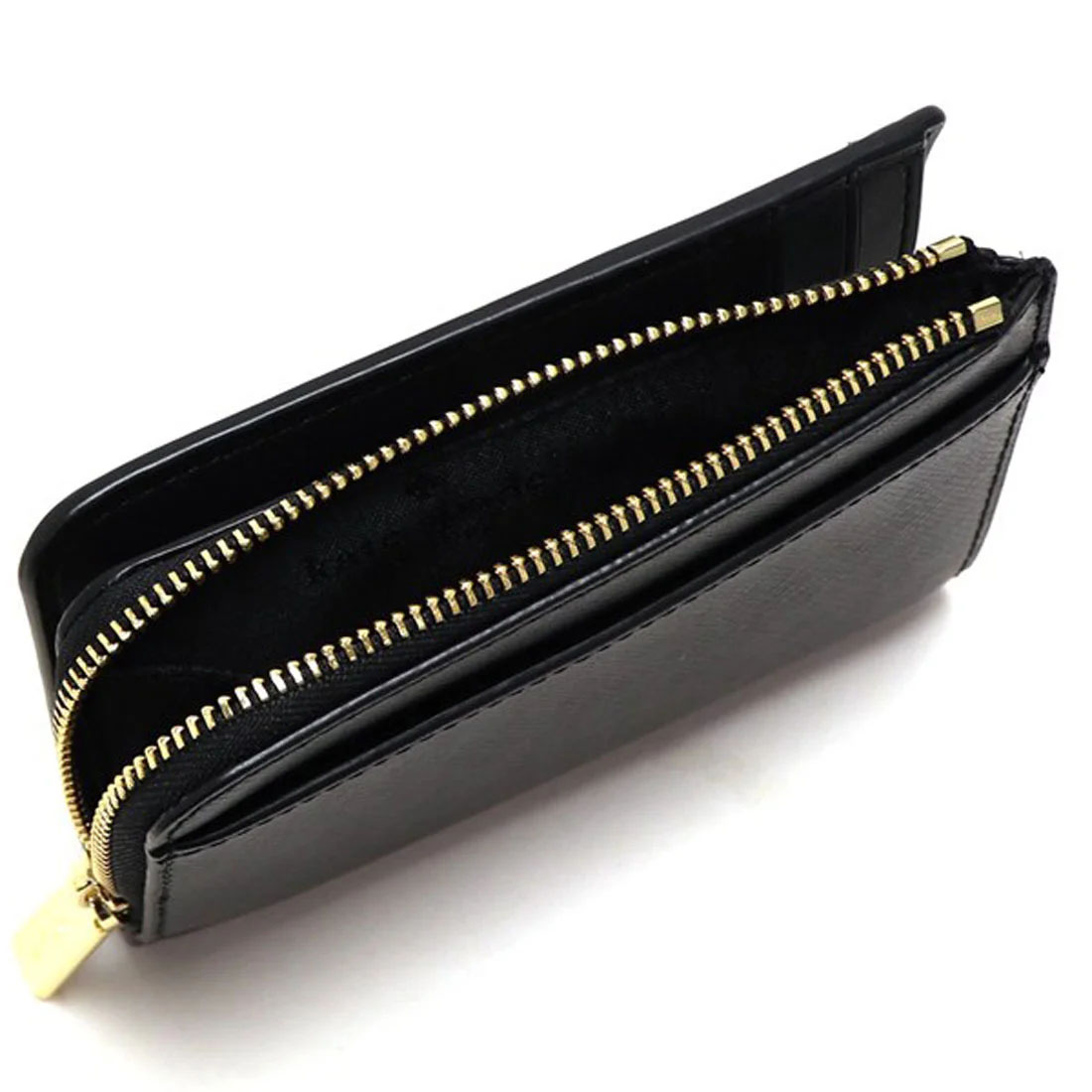 Kate Spade Small Wallet Madison Saffiano Leather Small Lzip Wallet Black # KH615