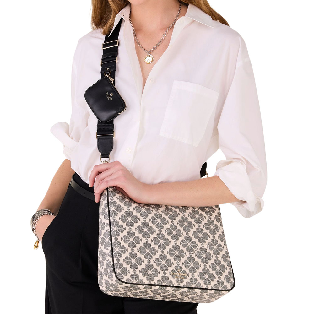Kate Spade Spade Flower Pv Crossbody Black Multi # KK148