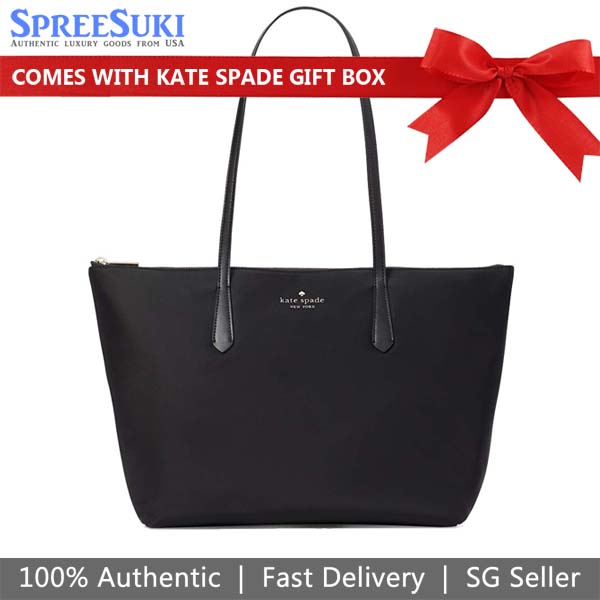 Kate Spade Kitt Nylon Medium Tote Black # KC455