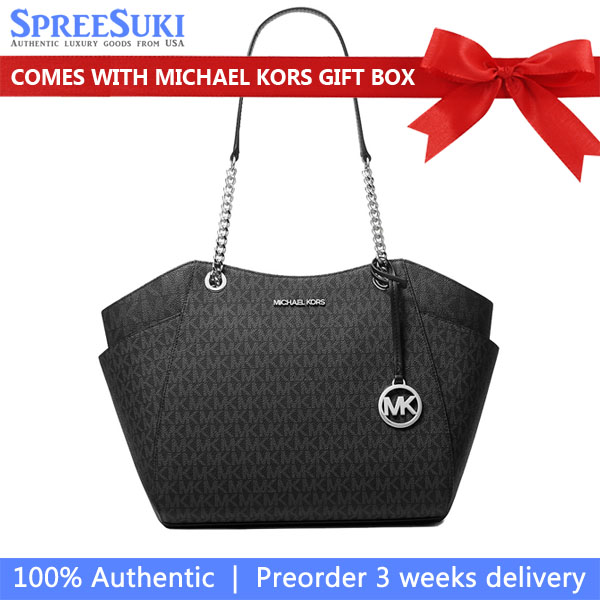 Michael Kors Jet Set Travel Large Chain Shoulder Tote Black # 35S4GTVT3B