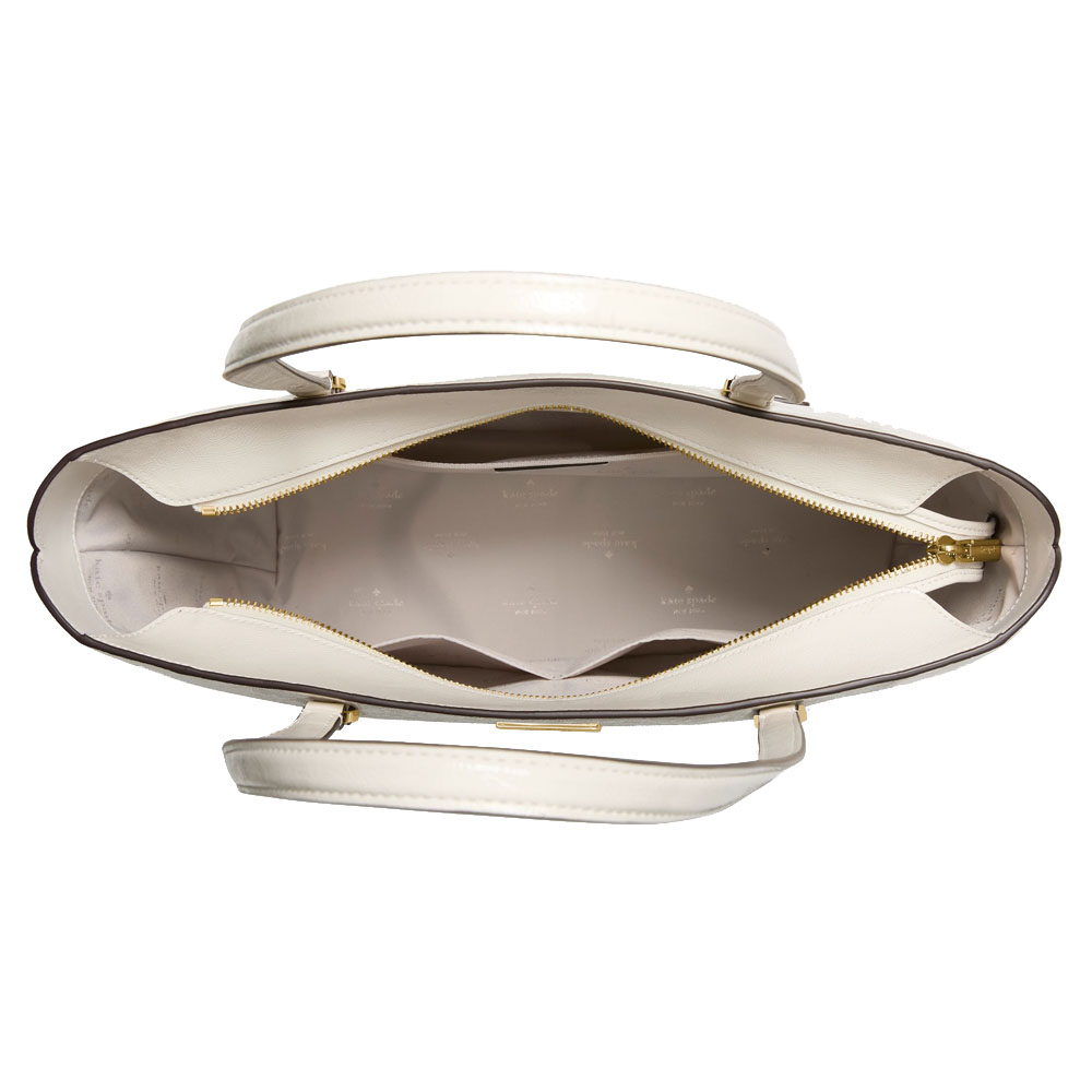 Kate Spade Bridget Crinkle Patent Large Tote Meringue White # KM674