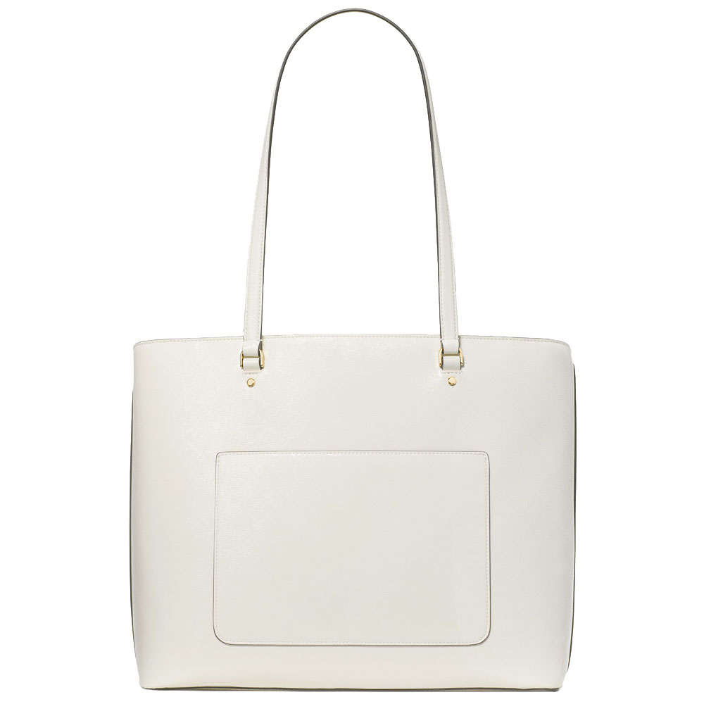 Kate Spade Bridget Crinkle Patent Large Tote Meringue White # KM674