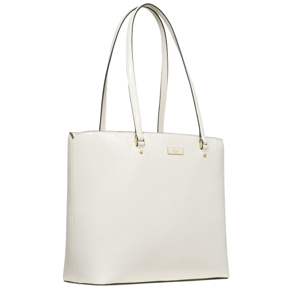 Kate Spade Bridget Crinkle Patent Large Tote Meringue White # KM674
