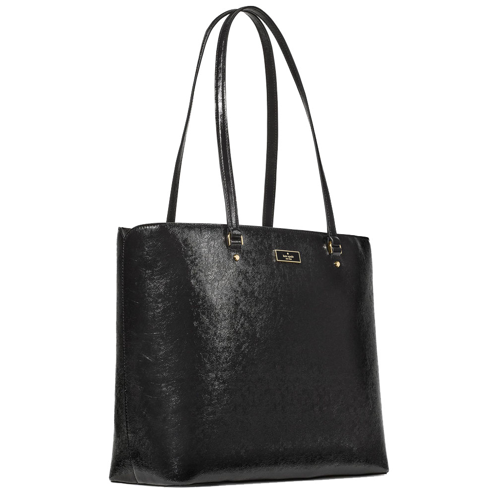 Kate Spade Bridget Crinkle Patent Large Tote Black # KM674