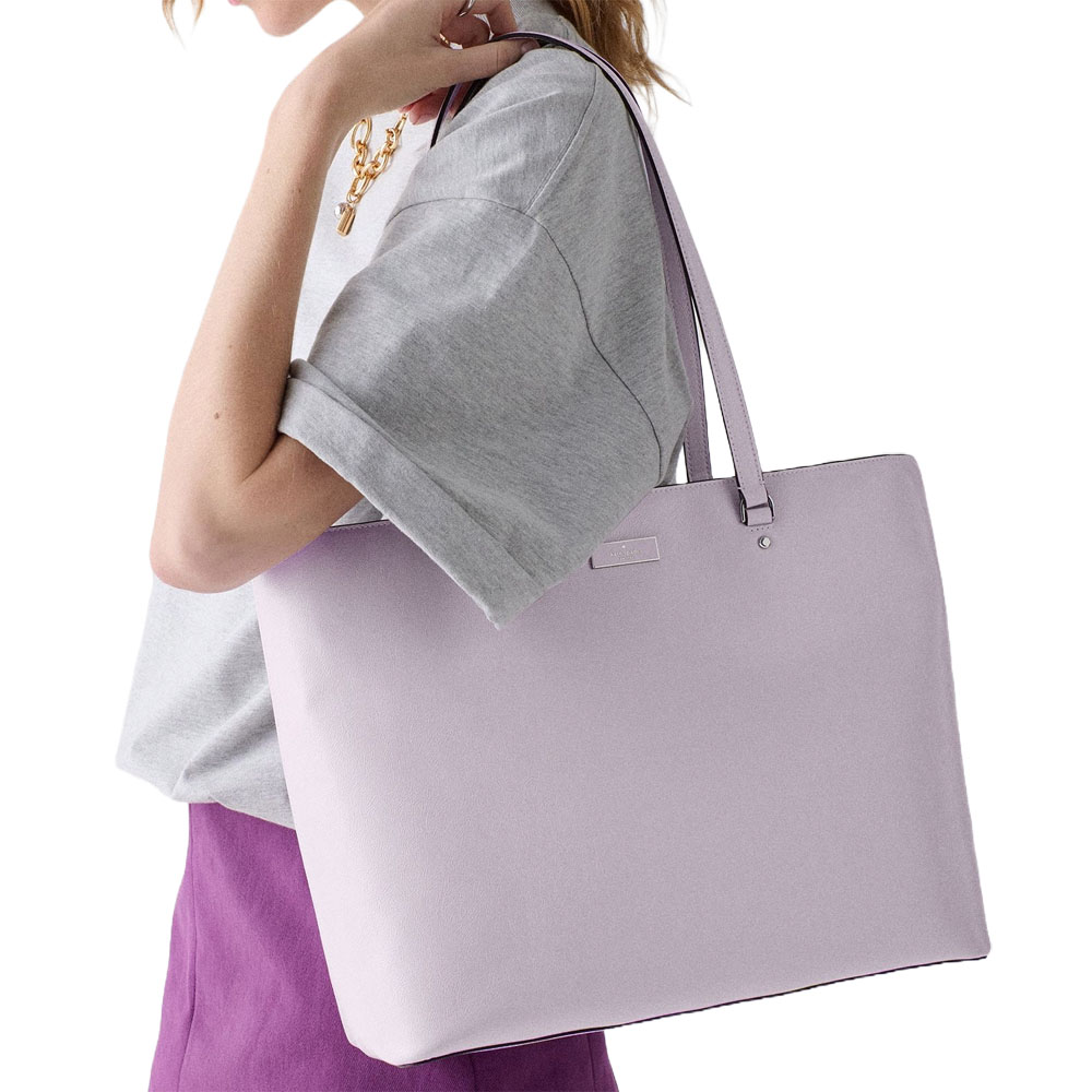 Kate Spade Bridget Crinkle Patent Large Tote Lilac Moonlight Light Purple # KM674