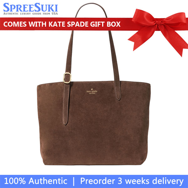 Kate Spade 454 Suede Large Tote Hot Fudge Chocolate # KM714