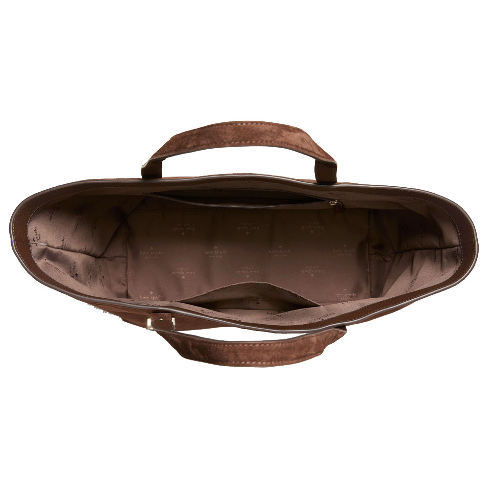 Kate Spade 454 Suede Large Tote Hot Fudge Chocolate # KM714