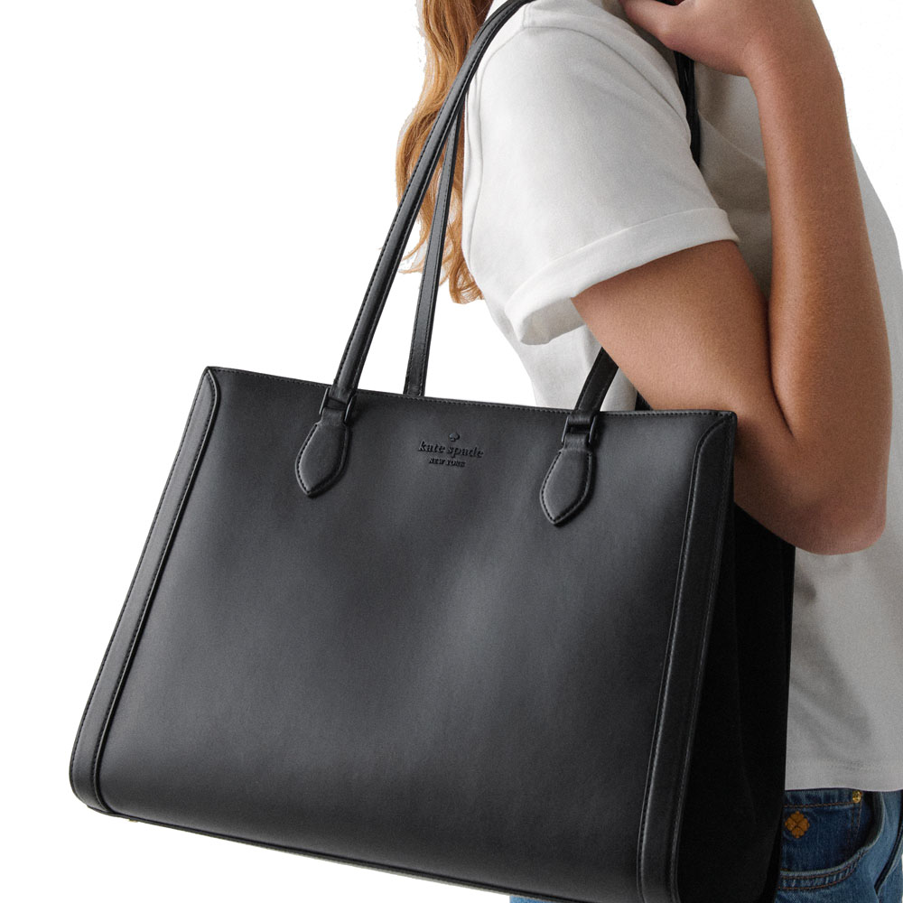 Kate Spade Madison Suede Large Laptop Tote Black Suede # KM661