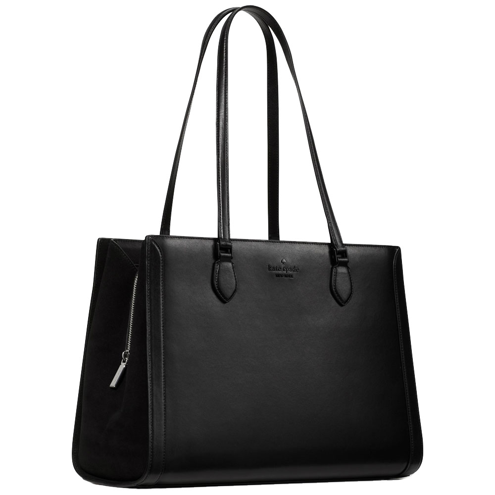 Kate Spade Madison Suede Large Laptop Tote Black Suede # KM661