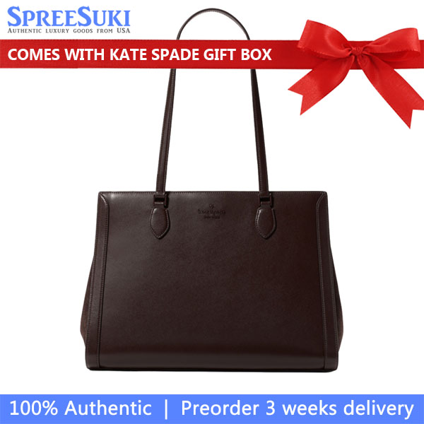 Kate Spade Madison Suede Large Laptop Tote Hot Fudge Chocolate # KM661