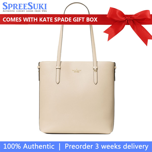 Kate Spade Juliette Leather Medium Tote Light Sand Beige # KN188