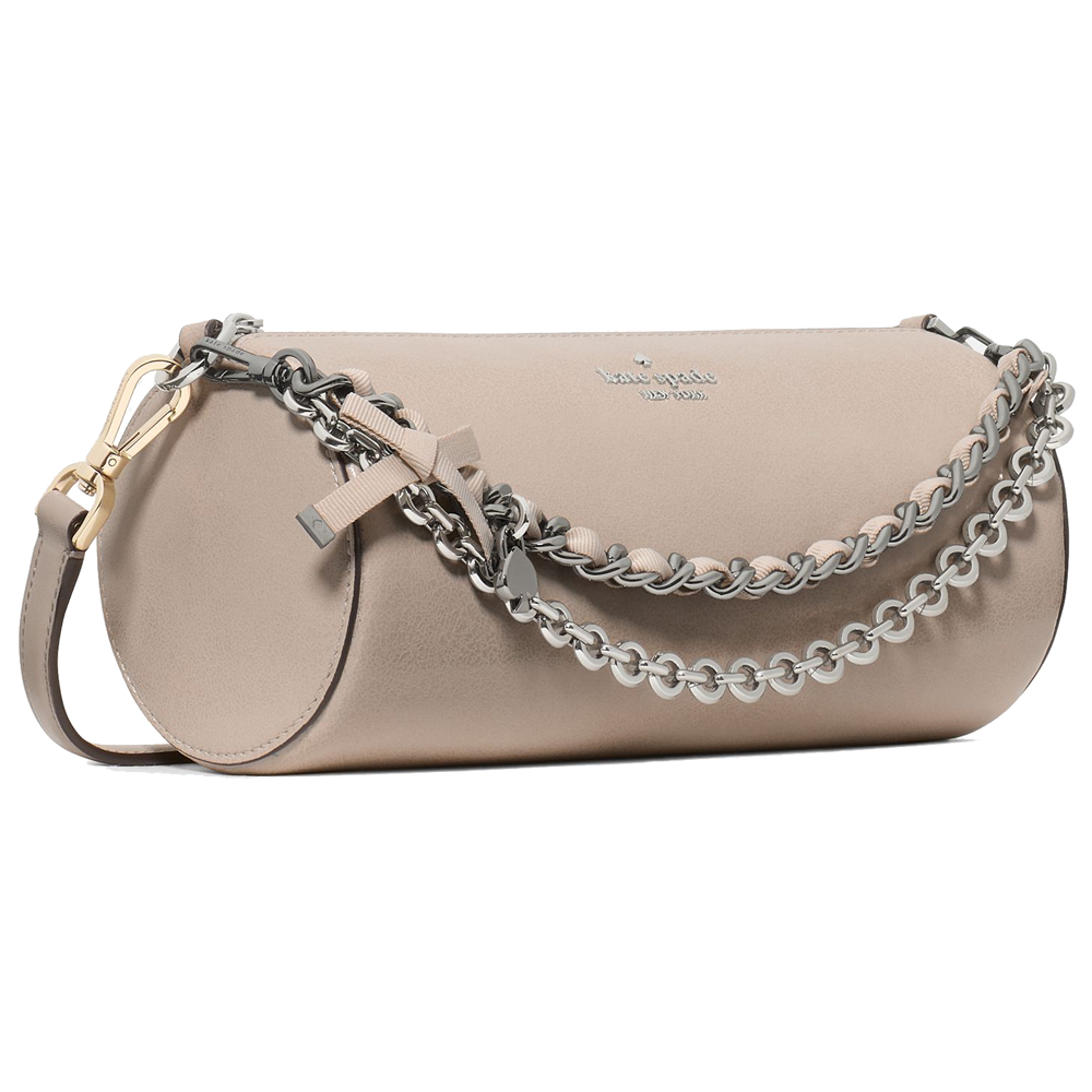 Kate Spade Roulette Glazed Leather Mini Convertible Bag Quartz Pebble Brown # KN203