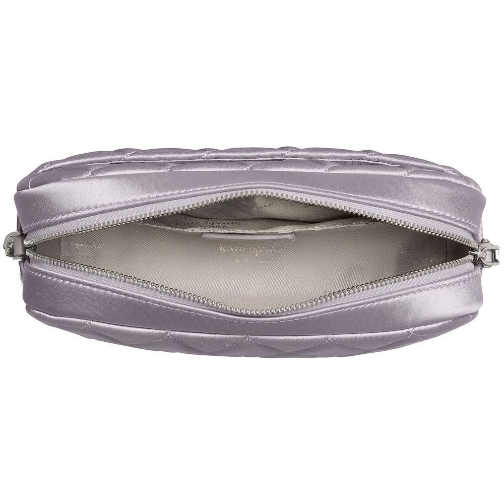 Kate Spade Carey Quilted Satin Mini Camera Bag Gravel Grey Light Grey # KN187