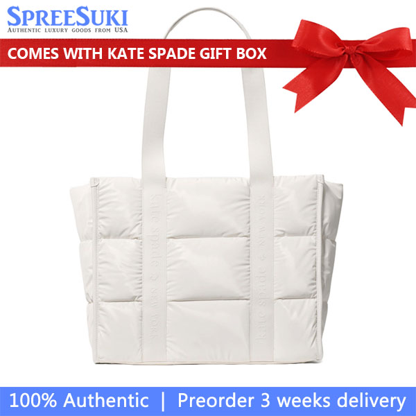 Kate Spade Kip Puffy Large Tote Optic White # KM667