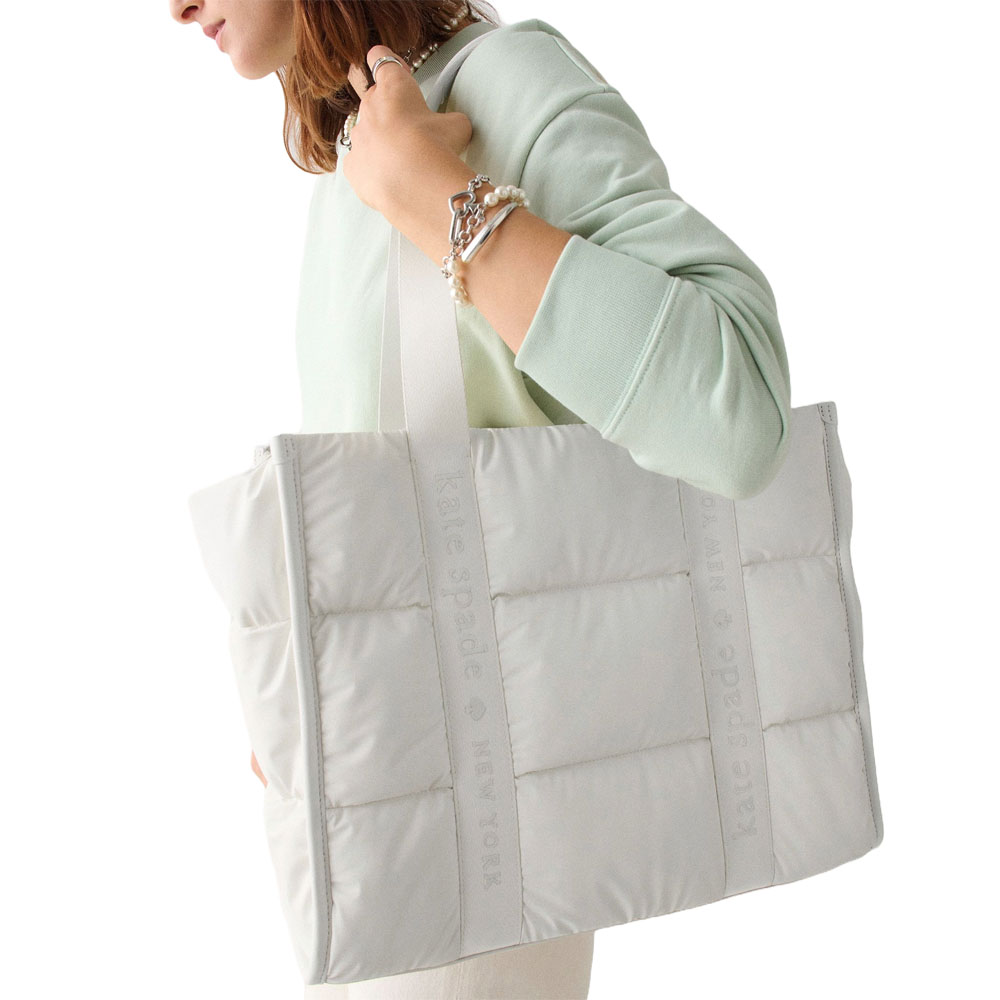 Kate Spade Kip Puffy Large Tote Optic White # KM667