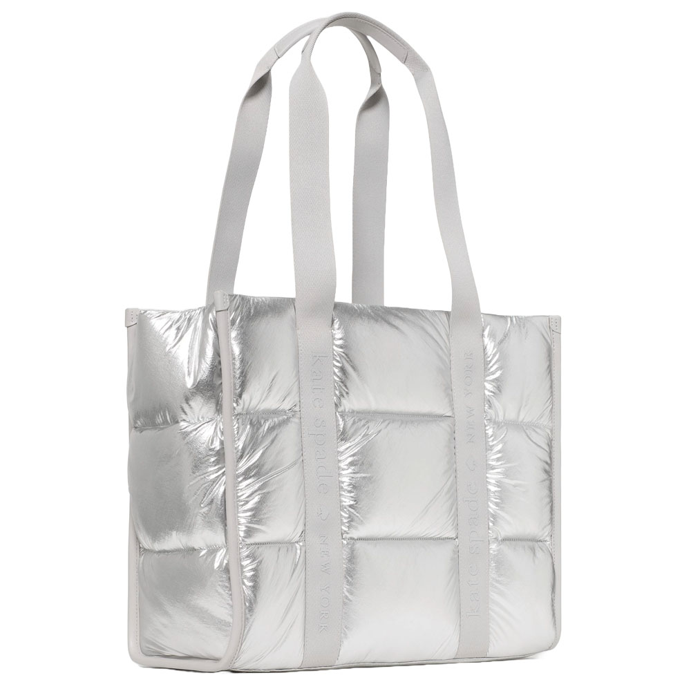 Kate Spade Kip Puffy Large Tote Silver # KO055