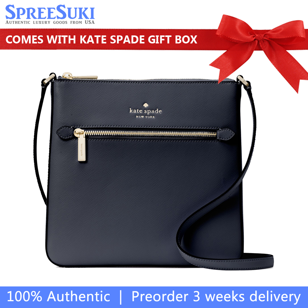 Kate Spade Sadie Saffiano Leather North South Crossbody Bag Sling Blazer Blue Dark blue # K7379