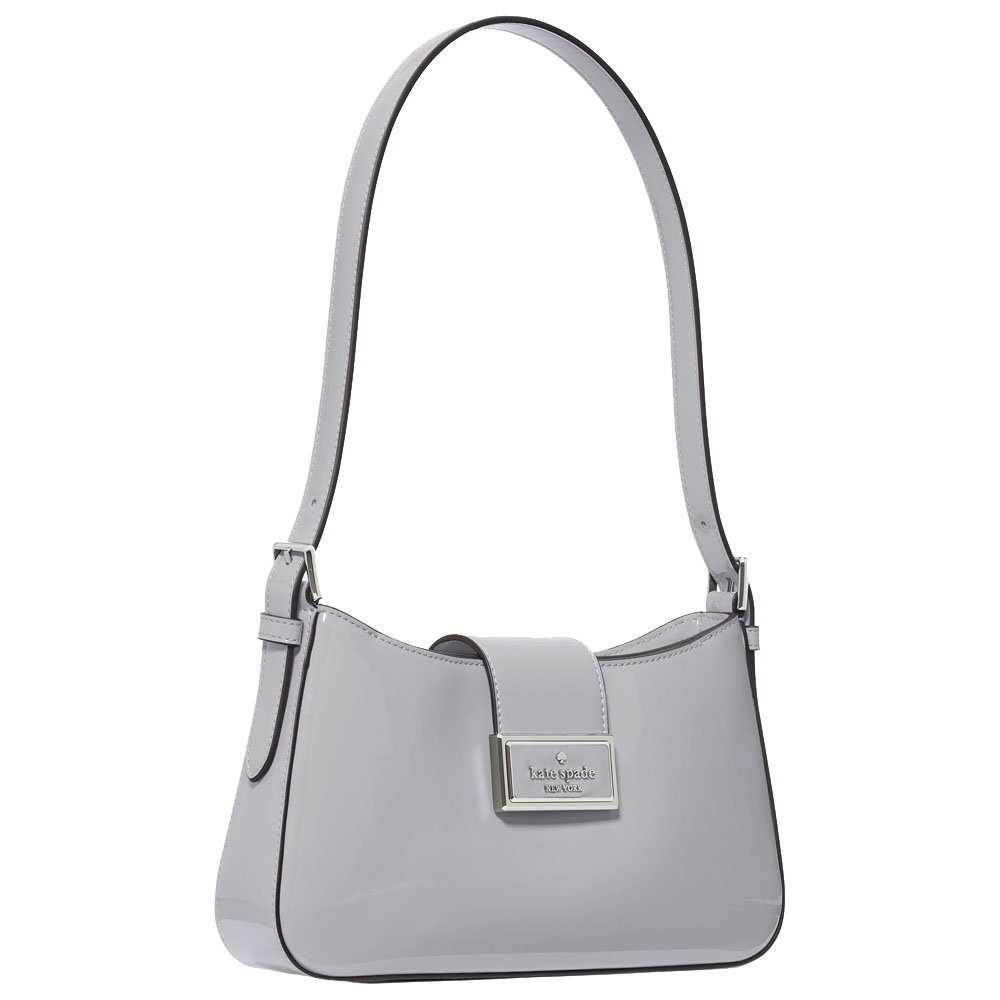 Kate Spade Reegan Patent Small Shoulder Bag Pavement Grey # KF530
