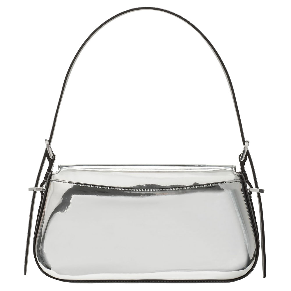 Kate Spade Bridget Mirror Metallic Small Flap Shoulder Silver # KM679