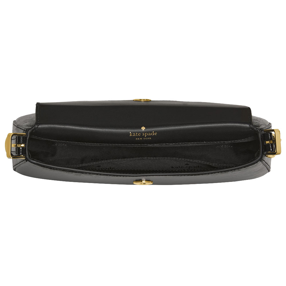 Kate Spade Bridget Crinkle Patent Small Flap Shoulder Black # KM677