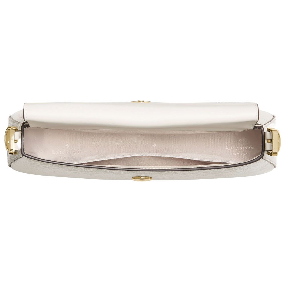 Kate Spade Bridget Crinkle Patent Small Flap Shoulder Meringue White # KM677