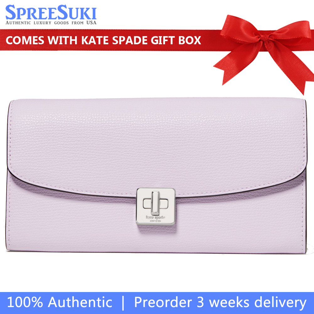 Kate Spade Phoebe Turnlock Wallet-On-Chain Light Frozen Lilac Light Purple # KK248