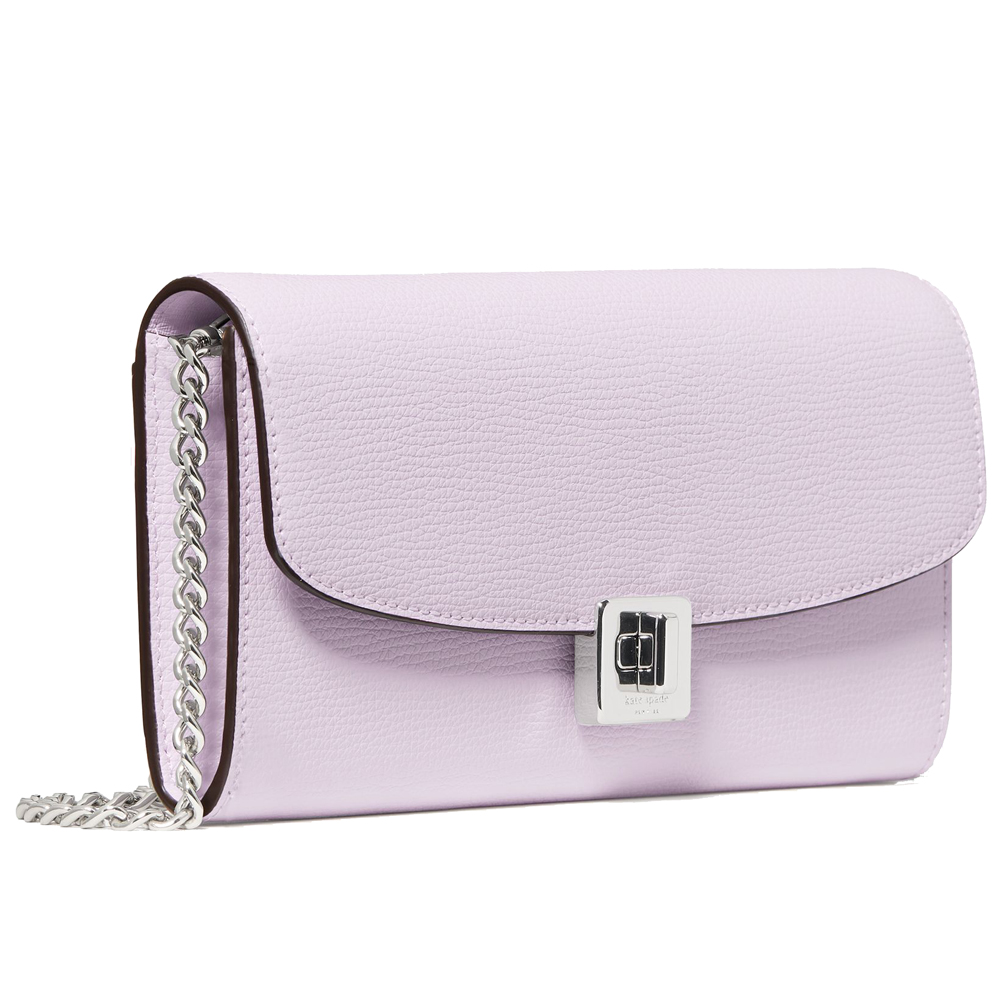 Kate Spade Phoebe Turnlock Wallet-On-Chain Light Frozen Lilac Light Purple # KK248
