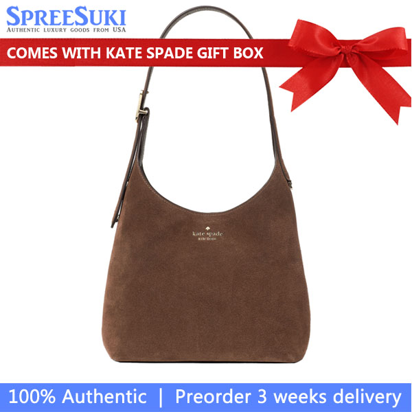 Kate Spade 454 Suede Small Shoulder Bag Hot Fudge Chocolate # KM472
