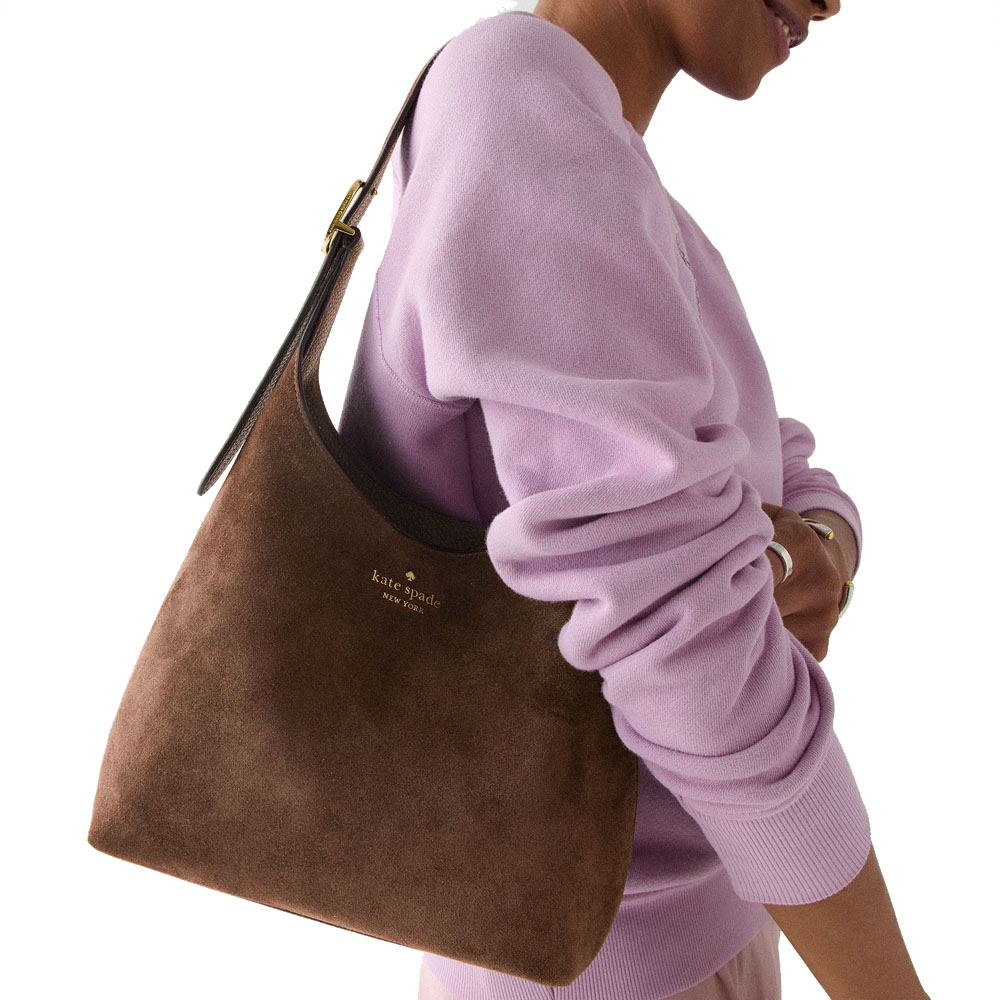 Kate Spade 454 Suede Small Shoulder Bag Hot Fudge Chocolate # KM472